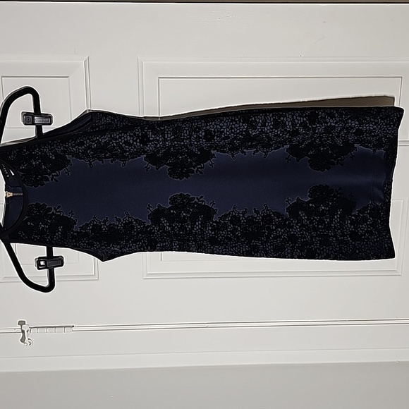 B. DARLIN WOMEN'S, fitted dress size 3/4. Royal blue with black Burnout Velvet - Picture 1 of 11